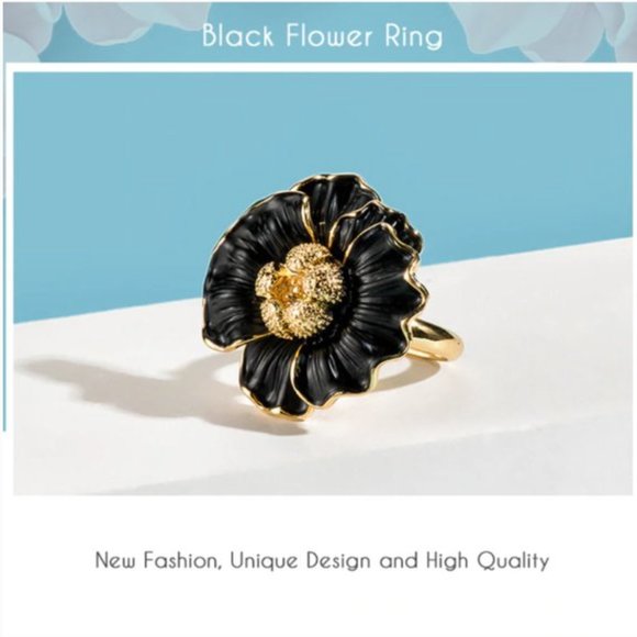 Sale Italian Jewelry Back Flower Ring - Picture 10 of 12